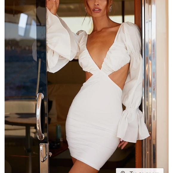 Alamour the label white cut out mini dress in xxs - Picture 2 of 6